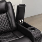 36.2" Wide Luxury Vegan Leather Power Recliner Home Theater Individual Seat with Cup Holder (Set of 5)