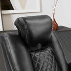 36.2" Wide Luxury Vegan Leather Power Recliner Home Theater Individual Seat with Cup Holder (Set of 5)