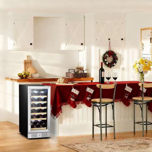 15 In. Built-In 30-Bottle Single Zone Wine Cooler Compressor