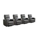 33.1'' Wide Modern Faux Leather Power Reclining Home Theater Individual Seat with Cup Holders (Set of 4)