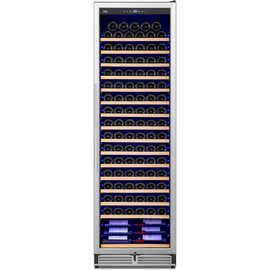 Upgraded 24 Inch Wine Cooler Refrigerator, 190 Bottles Wine Fridge with Professional Temperature Control System, Freestanding or Built-In Installation, Quiet Operation