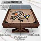 7 Ft 3 in 1 Multi Game Table, Dining Top Pool and Ping Pong Table Combo with Benches