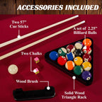 Arlington 8 Ft. Pool Table with Drop Pockets, Cue Sticks and Ball Set