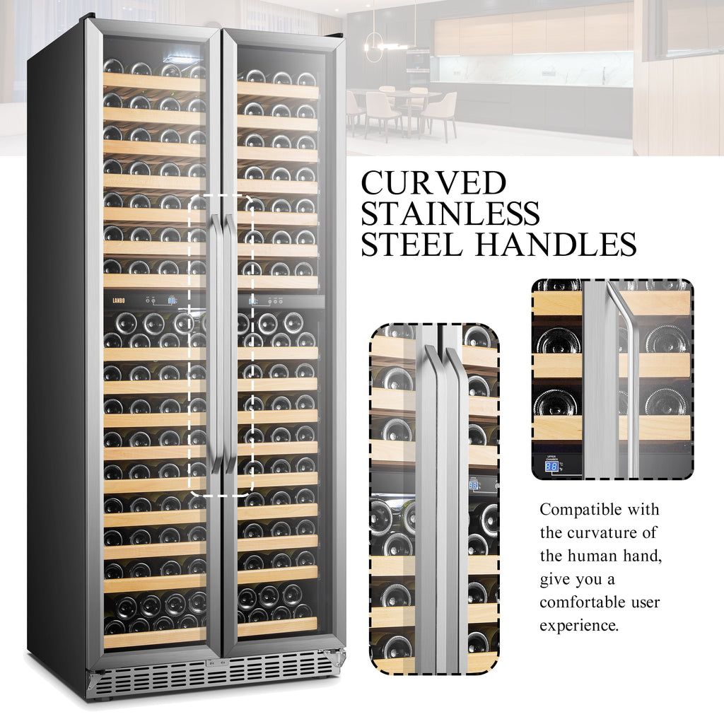 32 Inch 255 Bottle Dual Zone Compressor Freestanding Wine Refrigerator