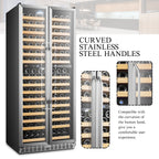 32 Inch 255 Bottle Dual Zone Compressor Freestanding Wine Refrigerator