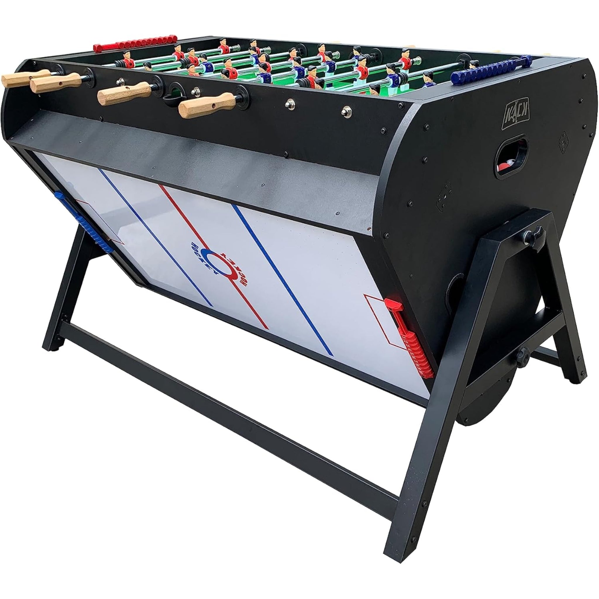 Triplex 55″ Telescopic Rods 3-In-1 Swivel Multi Game Table – Foosball, Pool/Billiards & Air Hockey