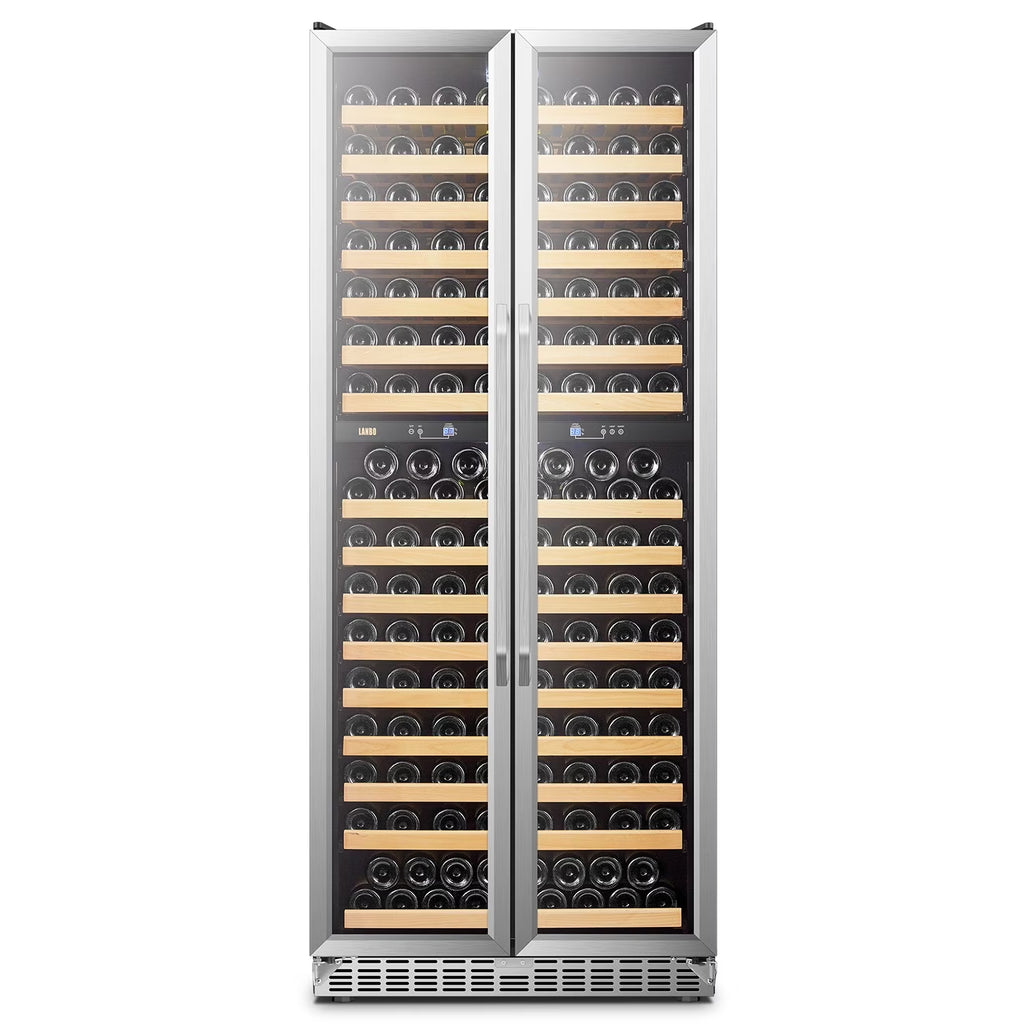 32 Inch 255 Bottle Dual Zone Compressor Freestanding Wine Refrigerator