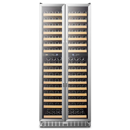 32 Inch 255 Bottle Dual Zone Compressor Freestanding Wine Refrigerator