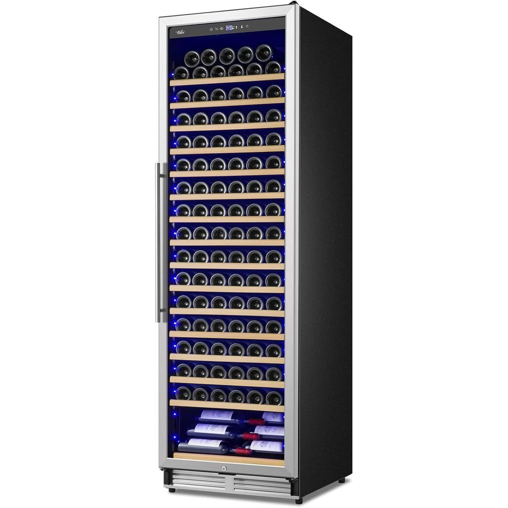 Upgraded 24 Inch Wine Cooler Refrigerator, 190 Bottles Wine Fridge with Professional Temperature Control System, Freestanding or Built-In Installation, Quiet Operation
