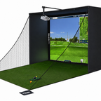 Complete Golf Simulator Enclosure Package – 4K-Ready Impact Screen with Blackout Cage, Projector Mount, Frame Poles, Side Shank Nets | Indoor & Garage Practice | Easy Setup | 12-Month Warranty
