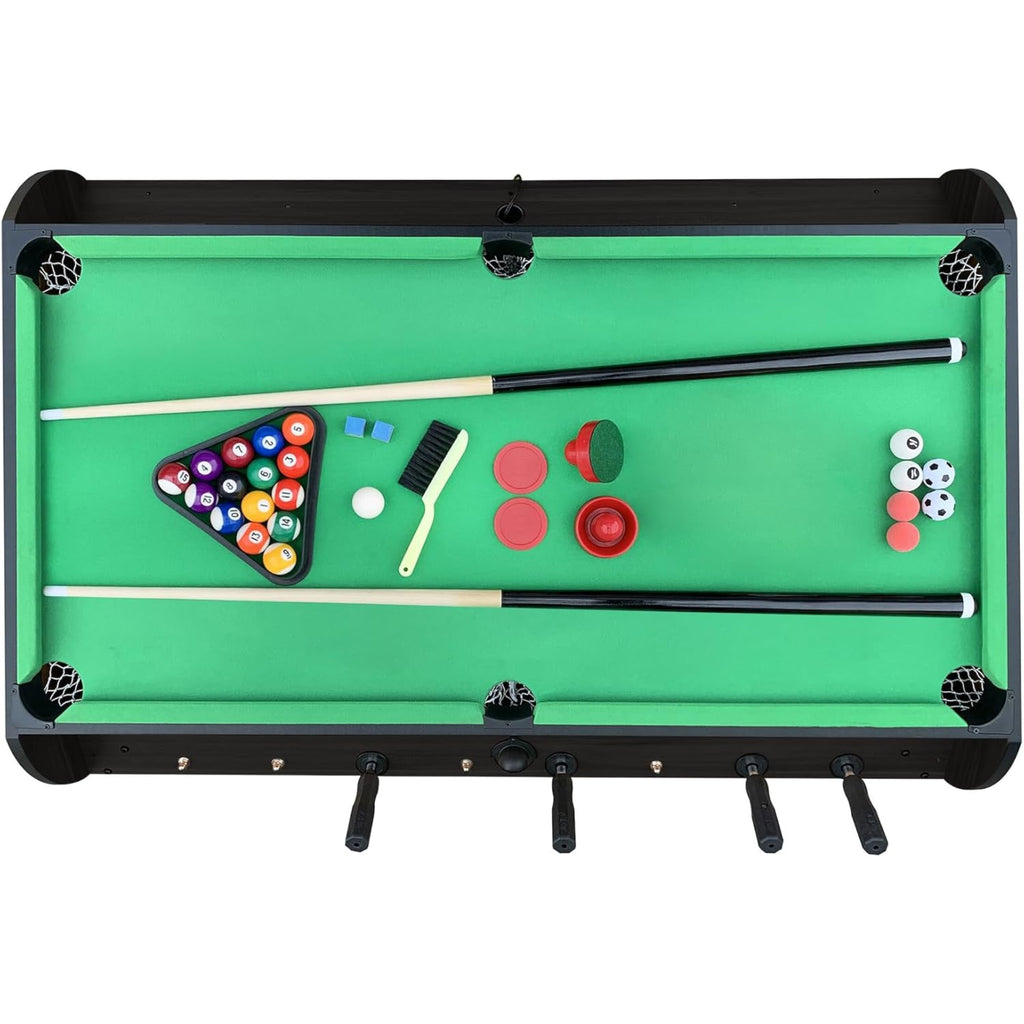 Triplex 55″ Telescopic Rods 3-In-1 Swivel Multi Game Table – Foosball, Pool/Billiards & Air Hockey