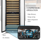 32 Inch 255 Bottle Dual Zone Compressor Freestanding Wine Refrigerator