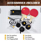Urban Collection 54 In. 3-In-1 Combination Game Table with Air Powered Hockey, Foosball and Table Tennis