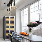 32 Inch 255 Bottle Dual Zone Compressor Freestanding Wine Refrigerator