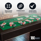 Monte Carlo 4-In-1 Multi Combo Game Table Set, Roulette, Blackjack, Craps