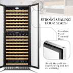 32 Inch 255 Bottle Dual Zone Compressor Freestanding Wine Refrigerator