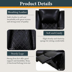 Power Recliner Sectional Sofa Set, Black Leather Sectional Couch for Living Room, L Shape Reclining Sofa with Cup Holder, Hidden Storage, Coffee Table for House(6 Seat)