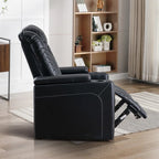35.4'' Wide Modern Faux Leather Power Recliner Home Theater Individual Seat with Cup Holders