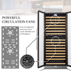 32 Inch 255 Bottle Dual Zone Compressor Freestanding Wine Refrigerator